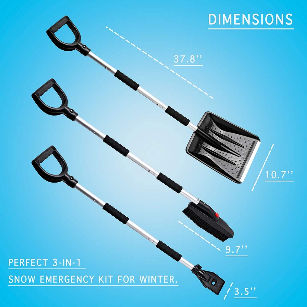 3-in-1 set with snow shovel, snow brush and ice scraper