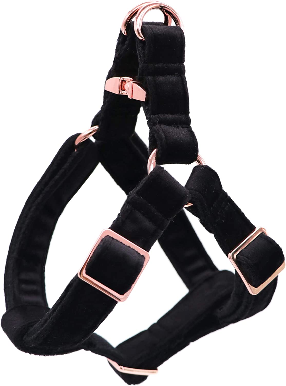 Adjustable Velvet Harness for Pets, Black (M)