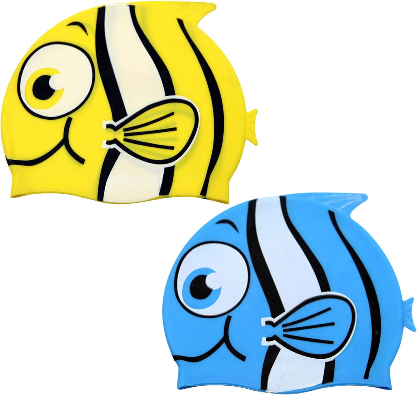 Kids Fish Swim Caps, 2 Packs