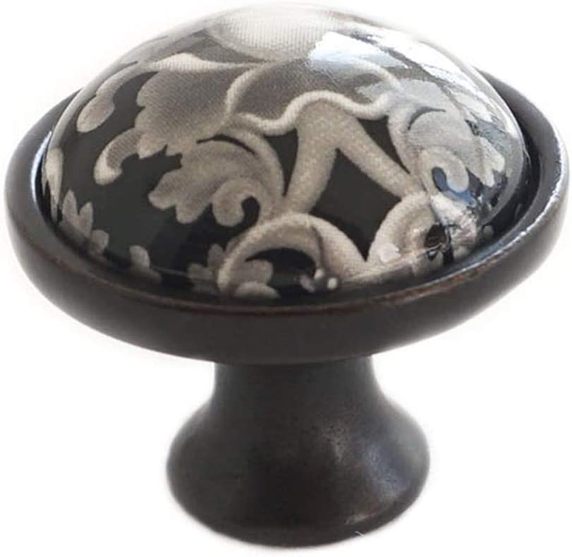 Round Ceramic Retro Style Drawer Pulls 4 Pack (Single Hole Knob)