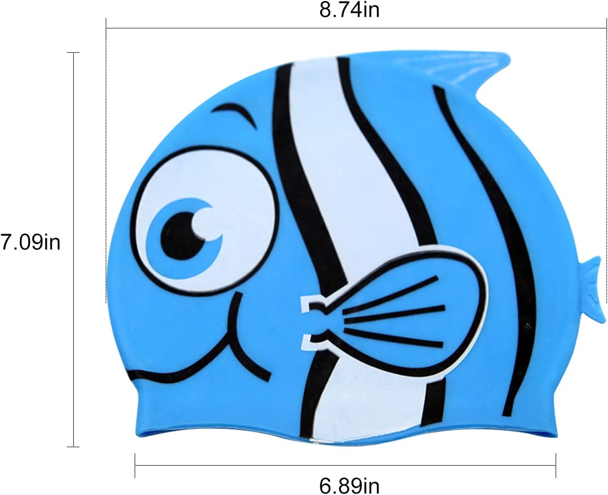 Kids Fish Swim Caps, 2 Packs