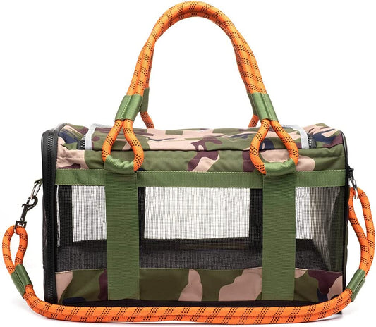 Large pet travel bag, Color: Camo Orange