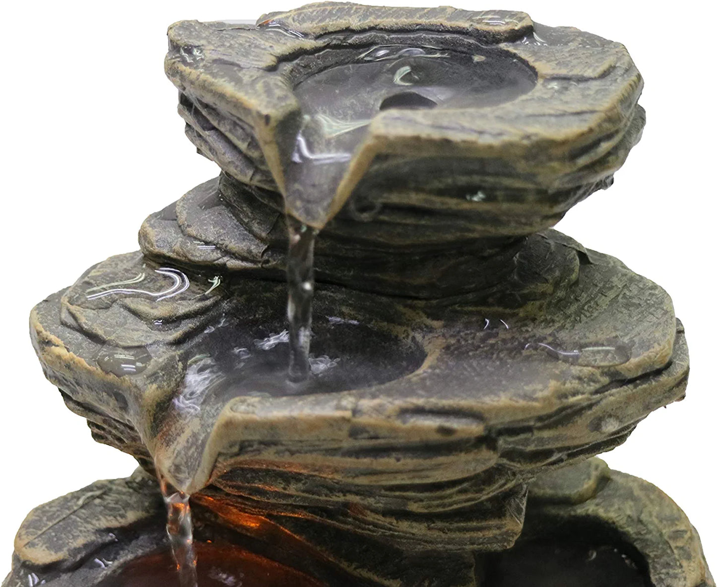 Cascading Rock Tabletop Water Fountain with River Rocks