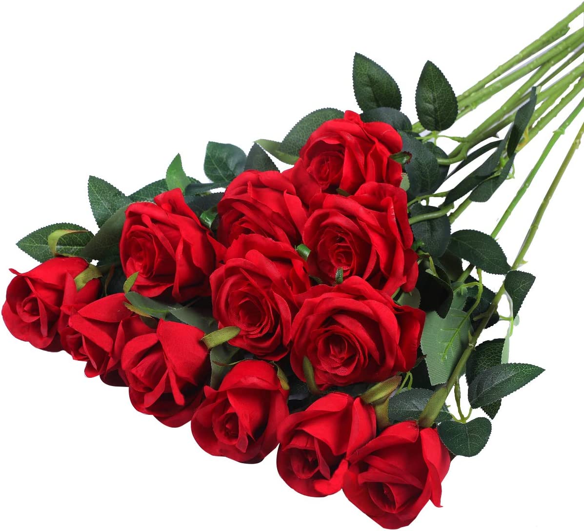 Artificial Silk Flowers Realistic Roses, 12 pcs