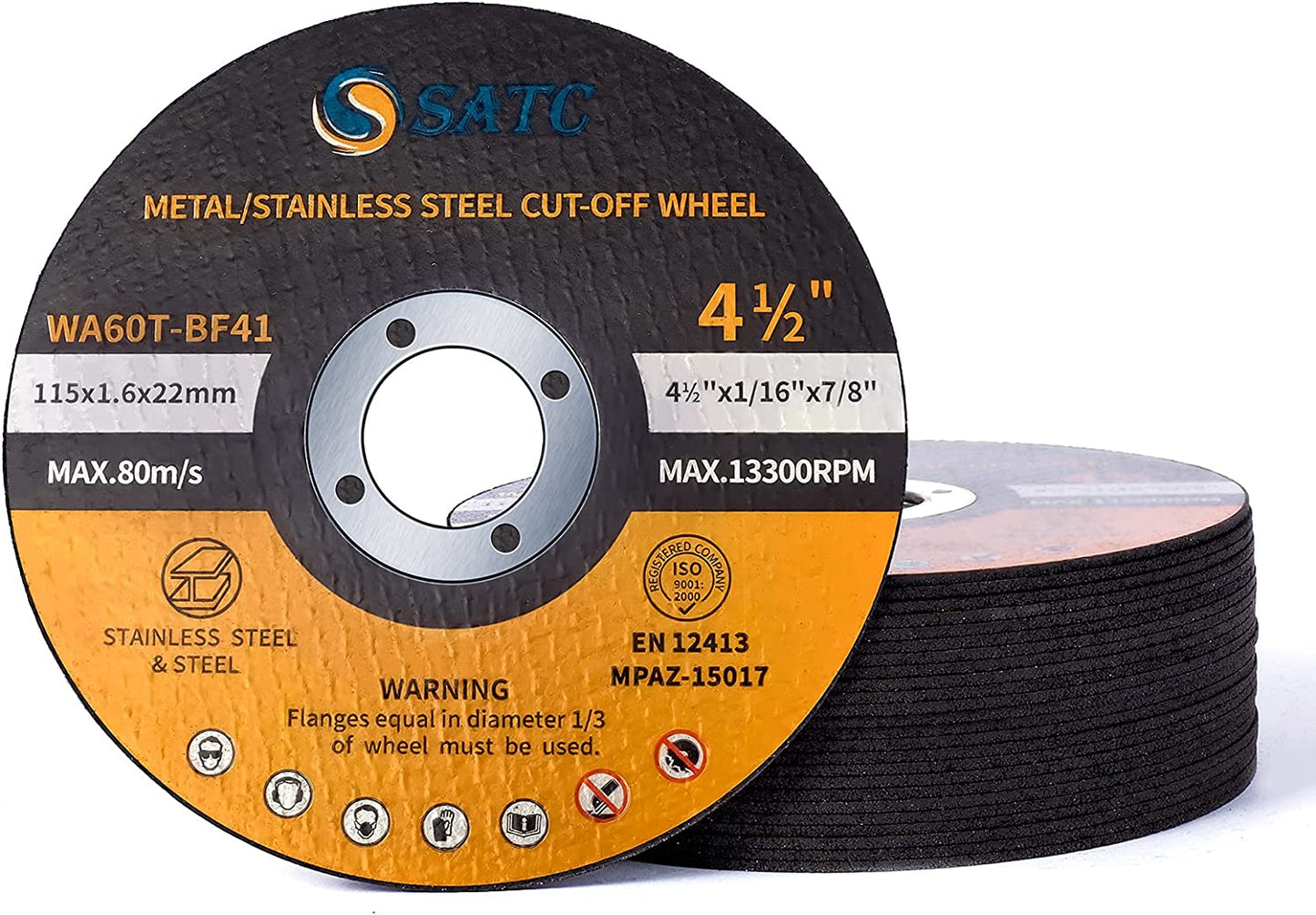 4.5 x 1/16 x 7/8 inch cutting discs, 25 pieces