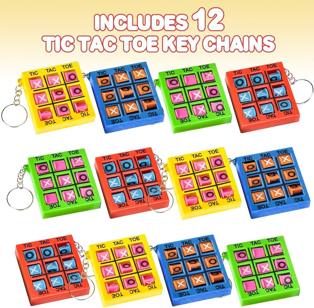 2" Tic Tac Toe Keychains - Set of 12