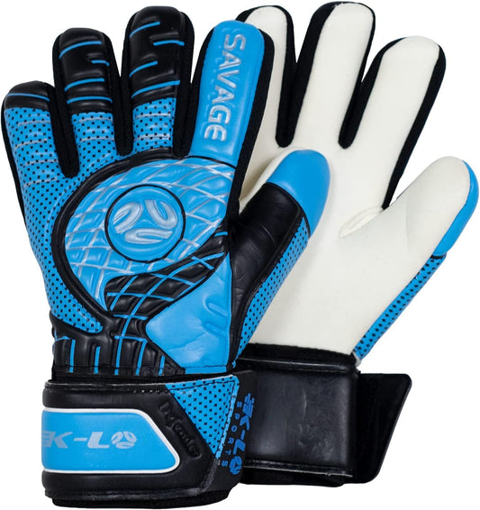 Gloves, goalkeeper, grip, sticky, size 4, black, blue