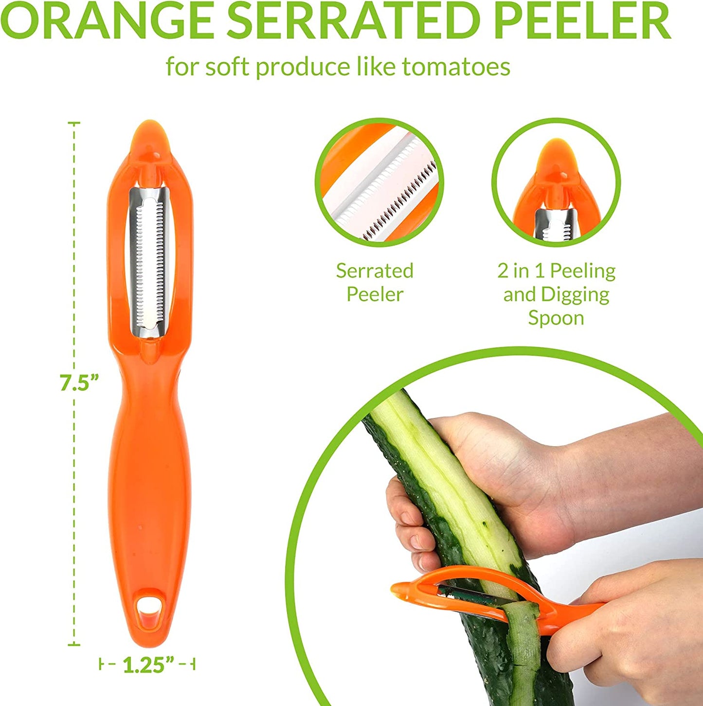 3-piece stainless steel vegetable peeler set