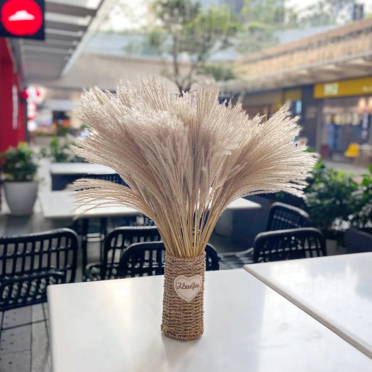 Nature Dried Pampas Grass Decorations, 100 Pcs, 27.5IN