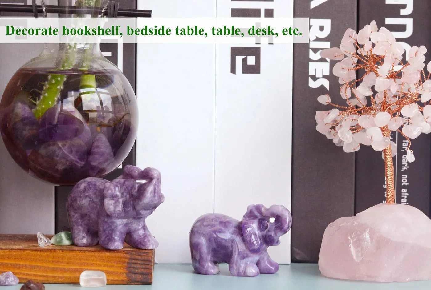 Amethyst Elephant Decor, 2 inch