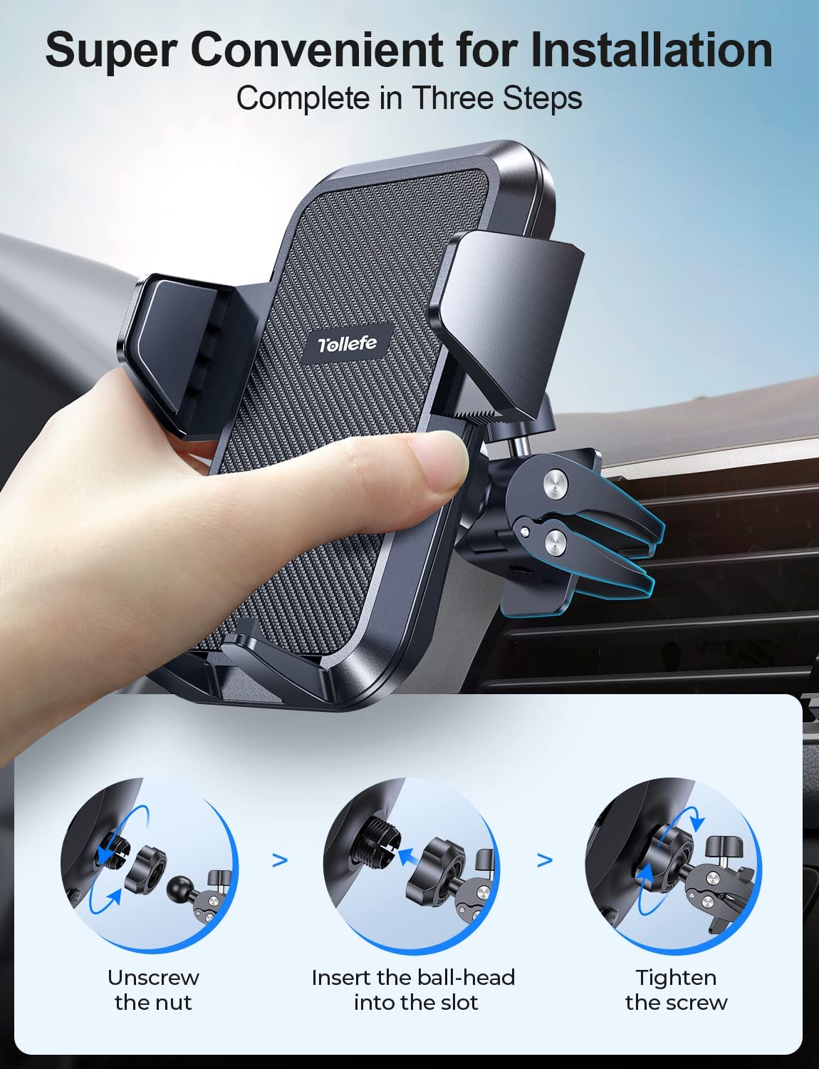 Car Phone Holder for All, Vent Style