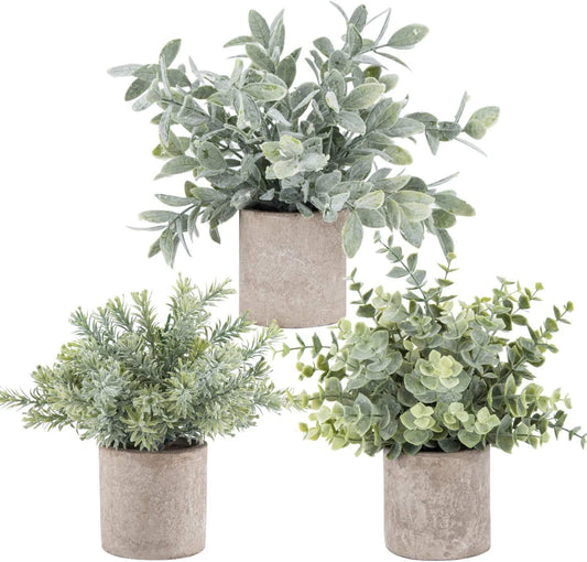 3 Pack Mini Potted Plants Artificia