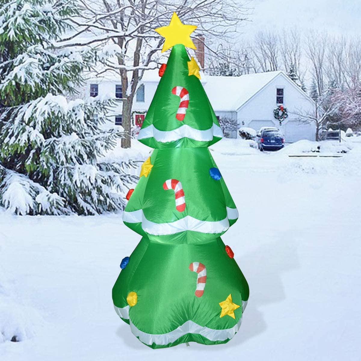 5ft tall inflatable tree with built-in Led lights