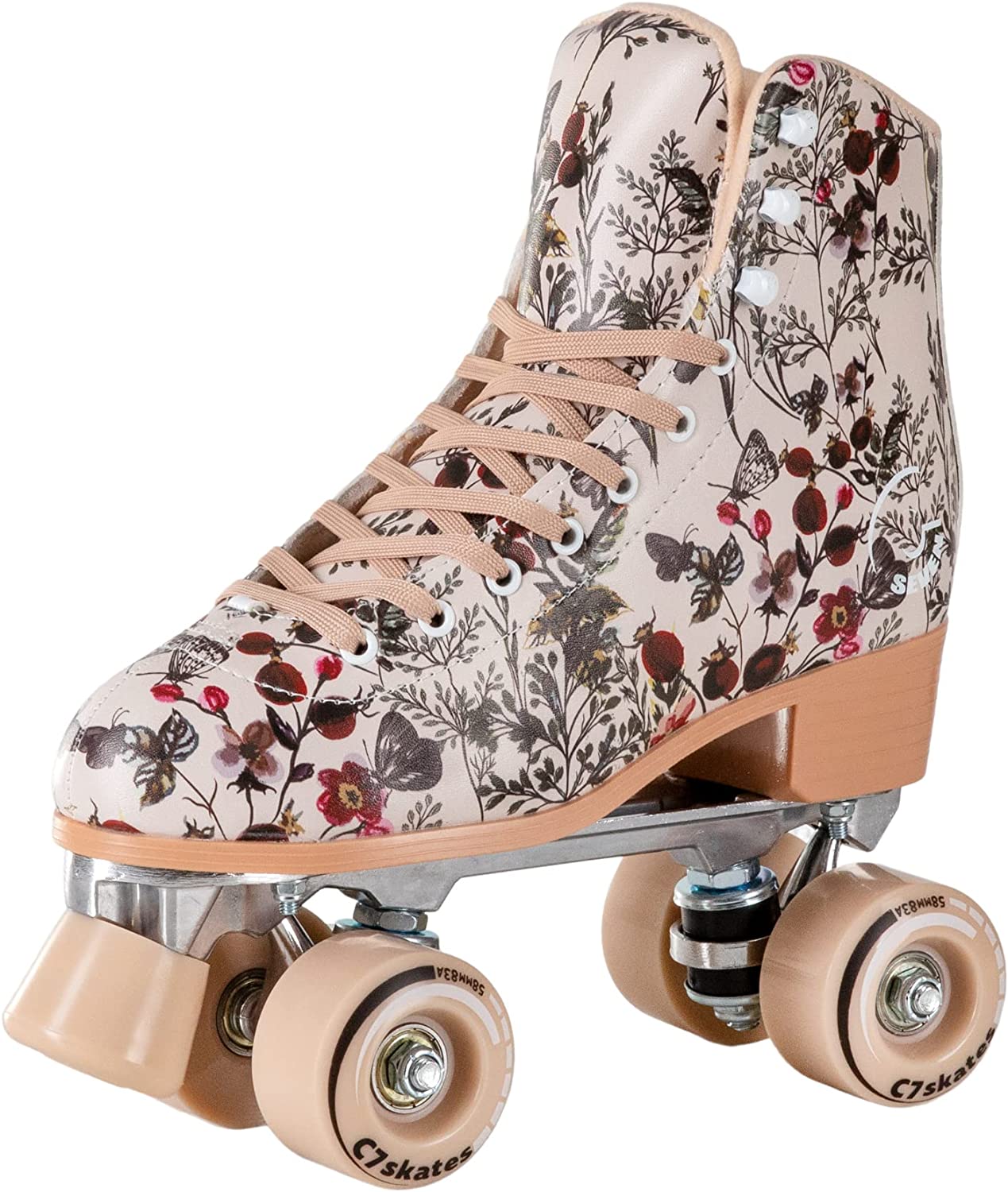 Vintage 58mm 4-Wheel Roller Skates, Colour: Secret Garden