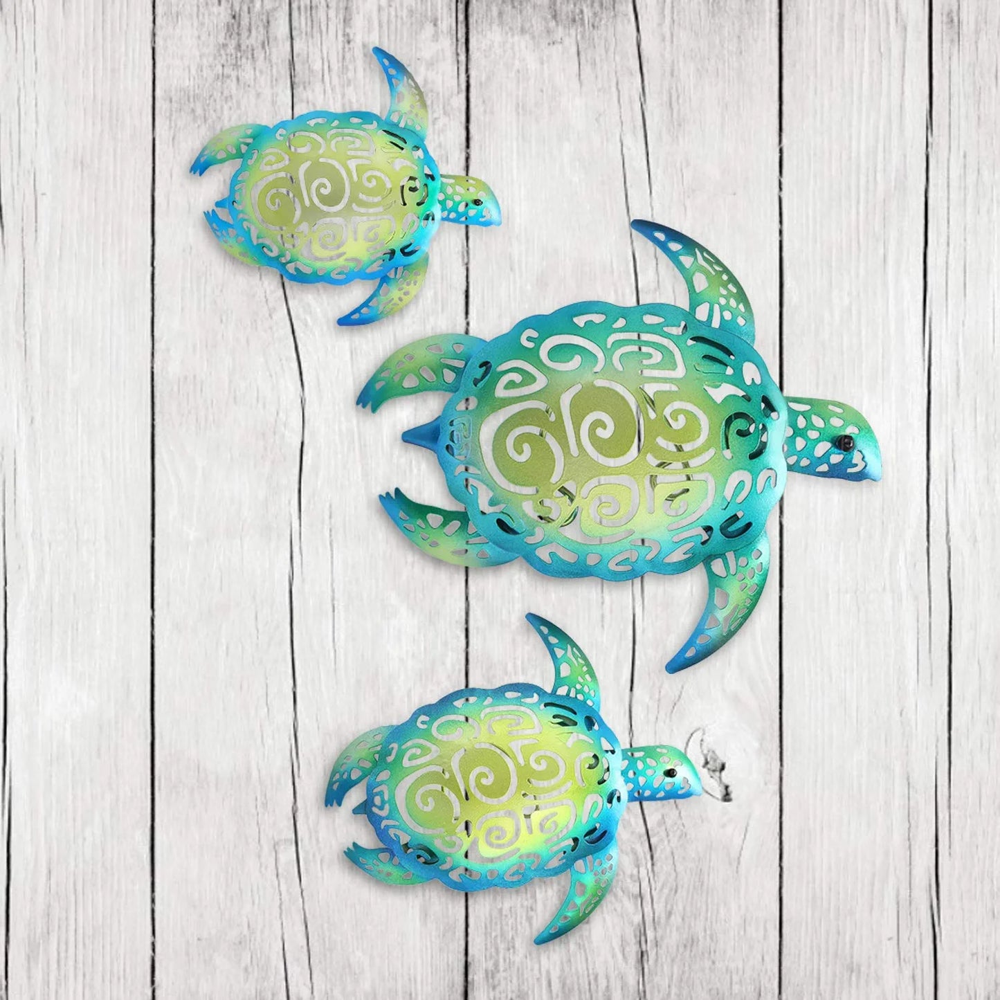 Set of 3 Metal Sea Turtle