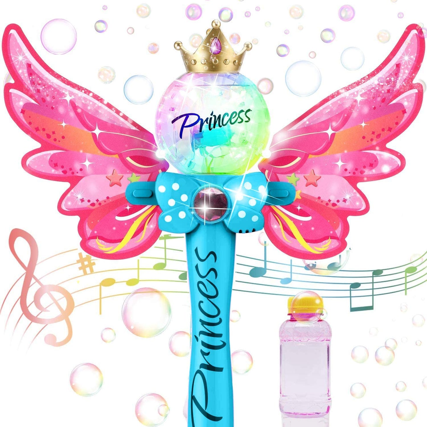 Fairy Princess Bubble Wand Blower, Blue