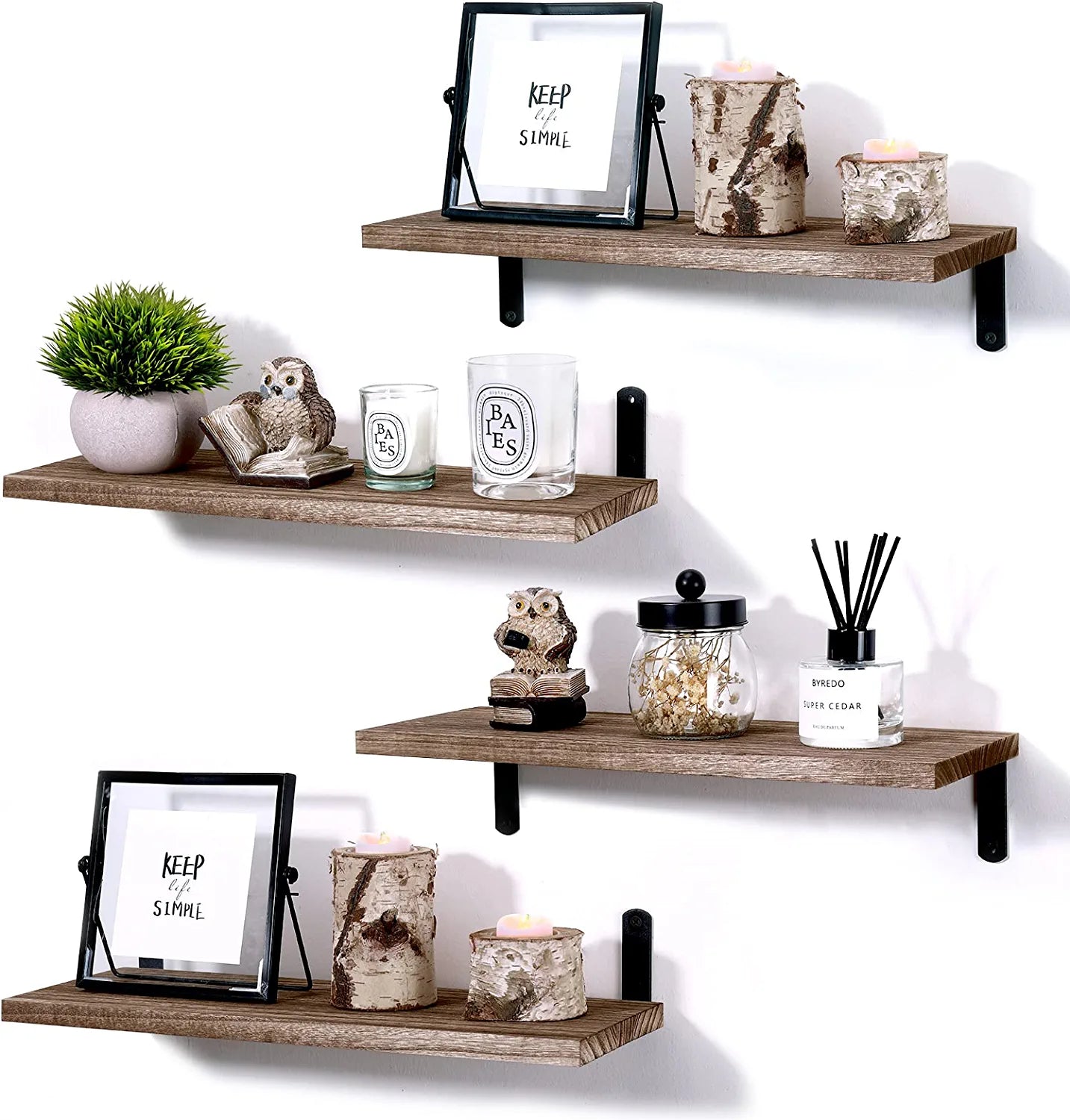 Floating Shelves for Bedroom, Set of 4