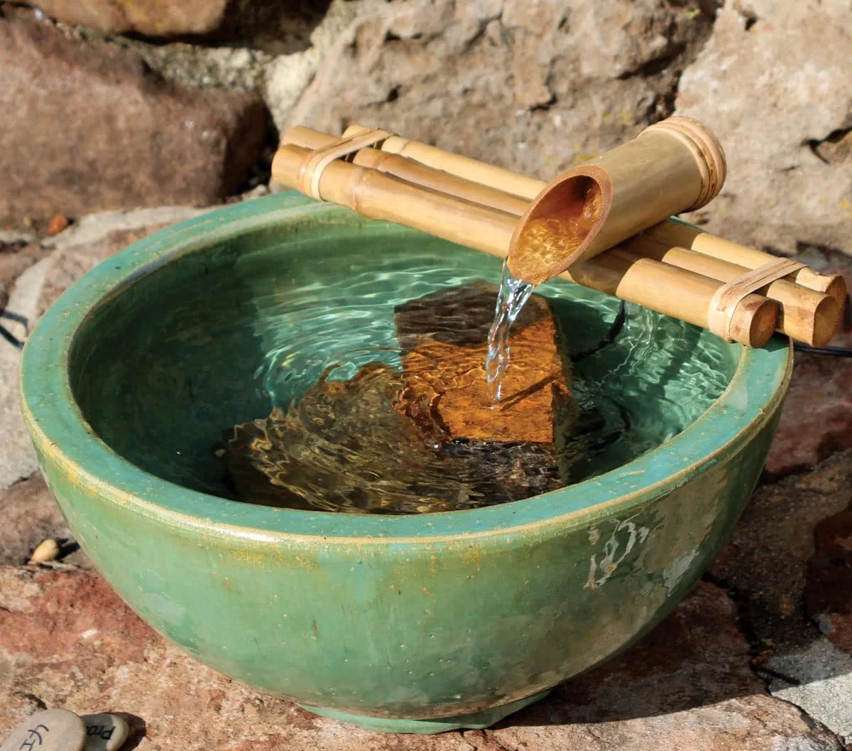 Bamboo Water Fountain with Pump