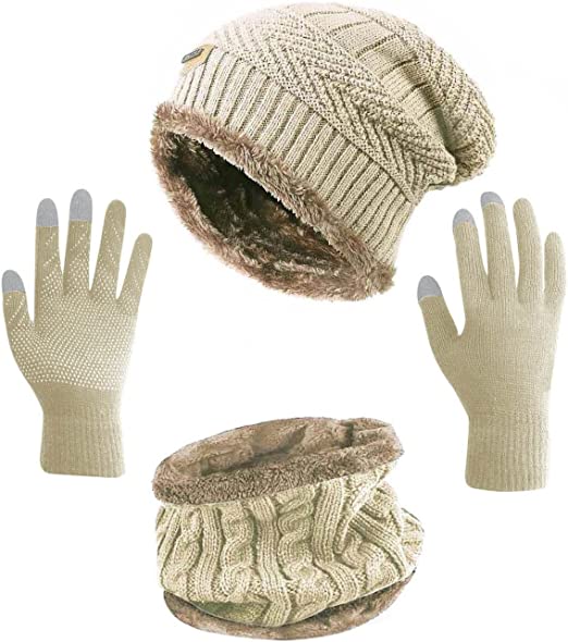 Winter Hat with Scarf and Gloves