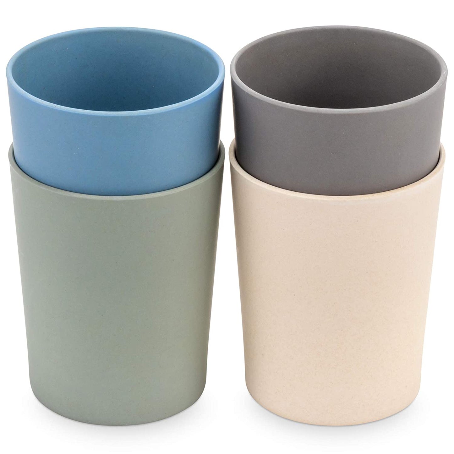 Bamboo Toddler Cups, 4-Piece Set, (Blue, Green, Grey, and Beige)