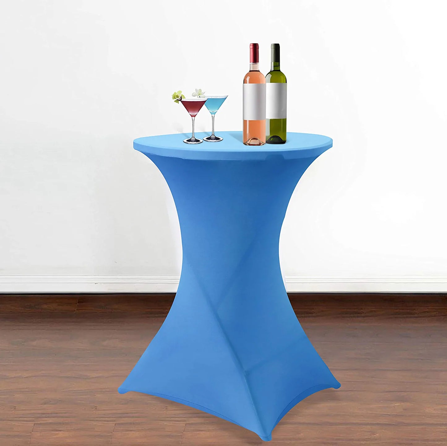 Aqua Cocktail Table Covers 30"-32"D x 42"H,1Pc