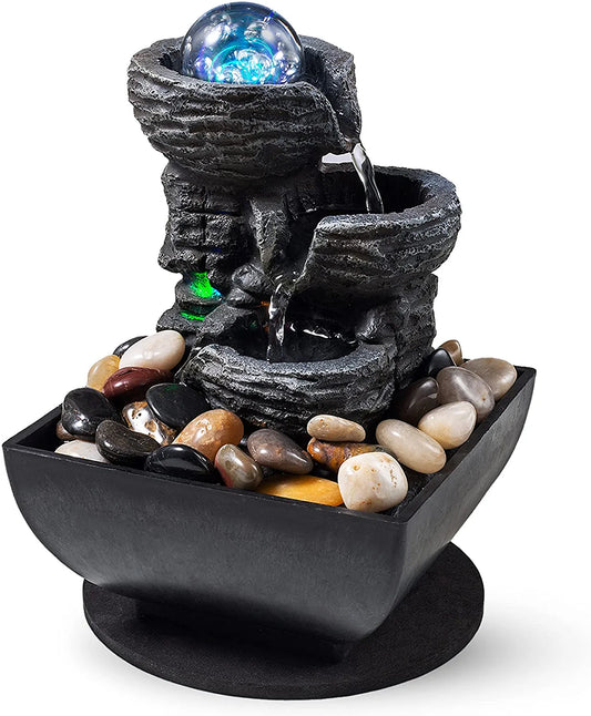 Tabletop Fountain Indoor Waterfall Rolling Bubble Balls