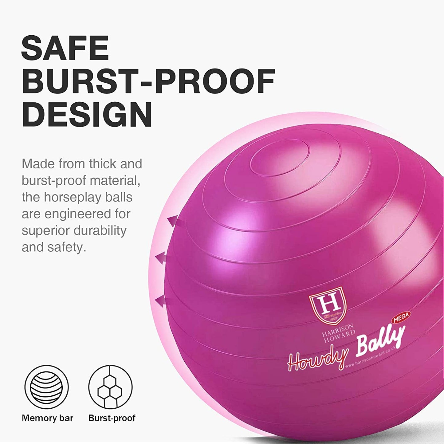 Anti-explosion horse soccer ball. 25". Magenta