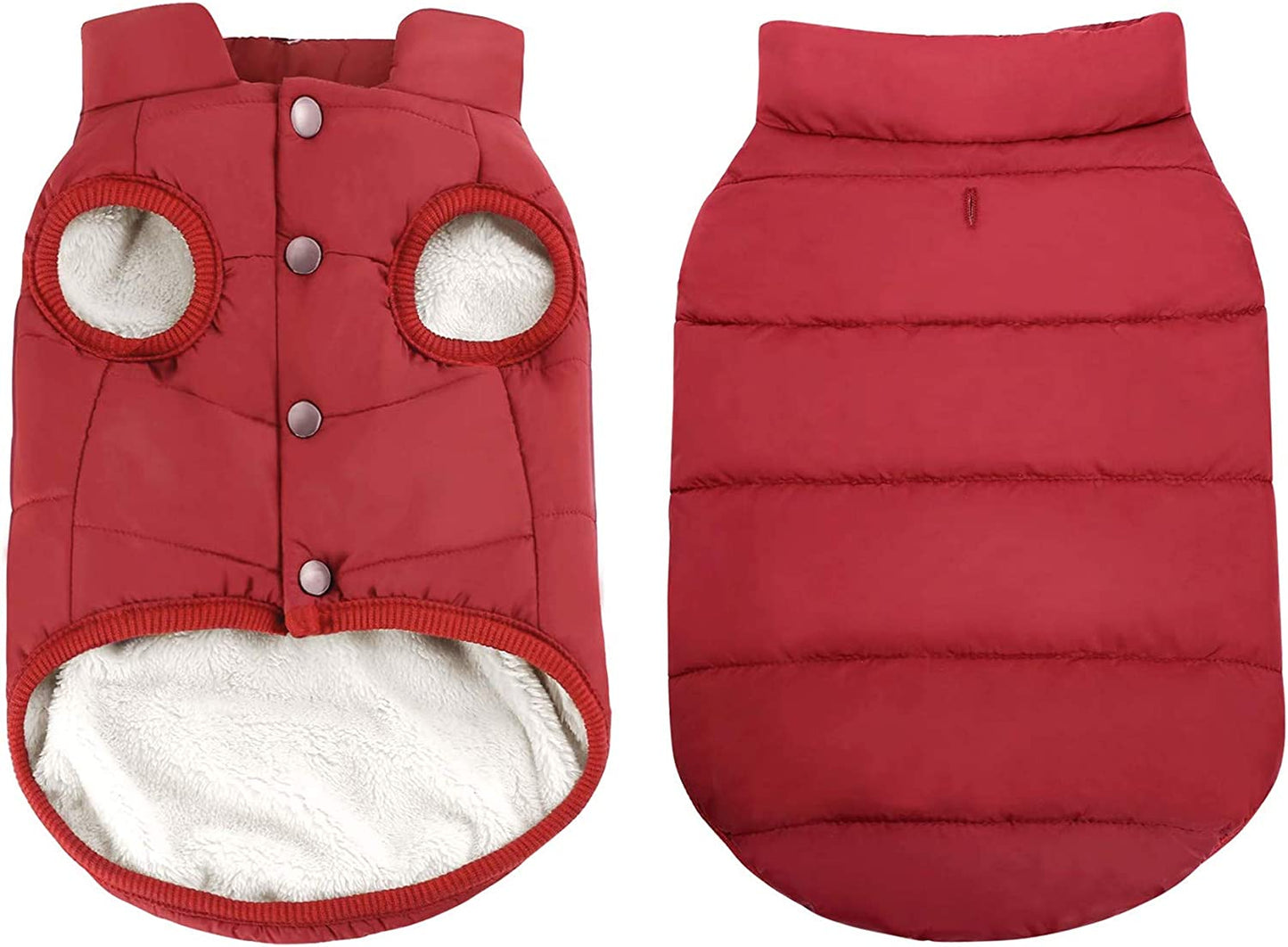 Windproof Winter Coat for Dogs, XS, Red