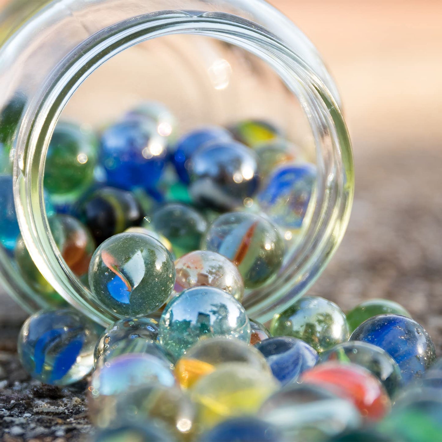 60 Pieces Glass Marbles for Marble, 0.63 inch , 6 Colors