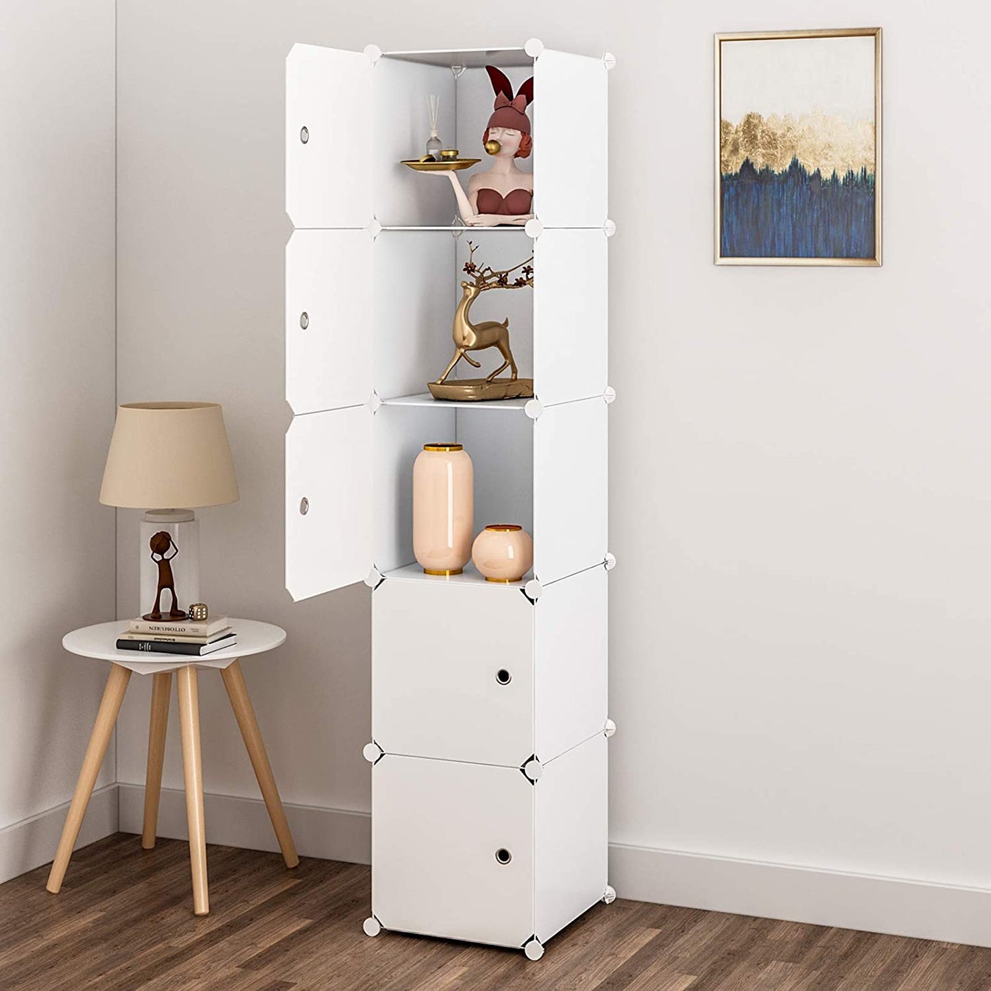 Plastic Office Storage Shelf (11.8 "x11.8") White