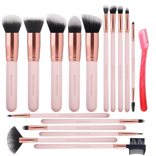 Set of 16 Makeup Brushes with 1 Eyebrow Razor