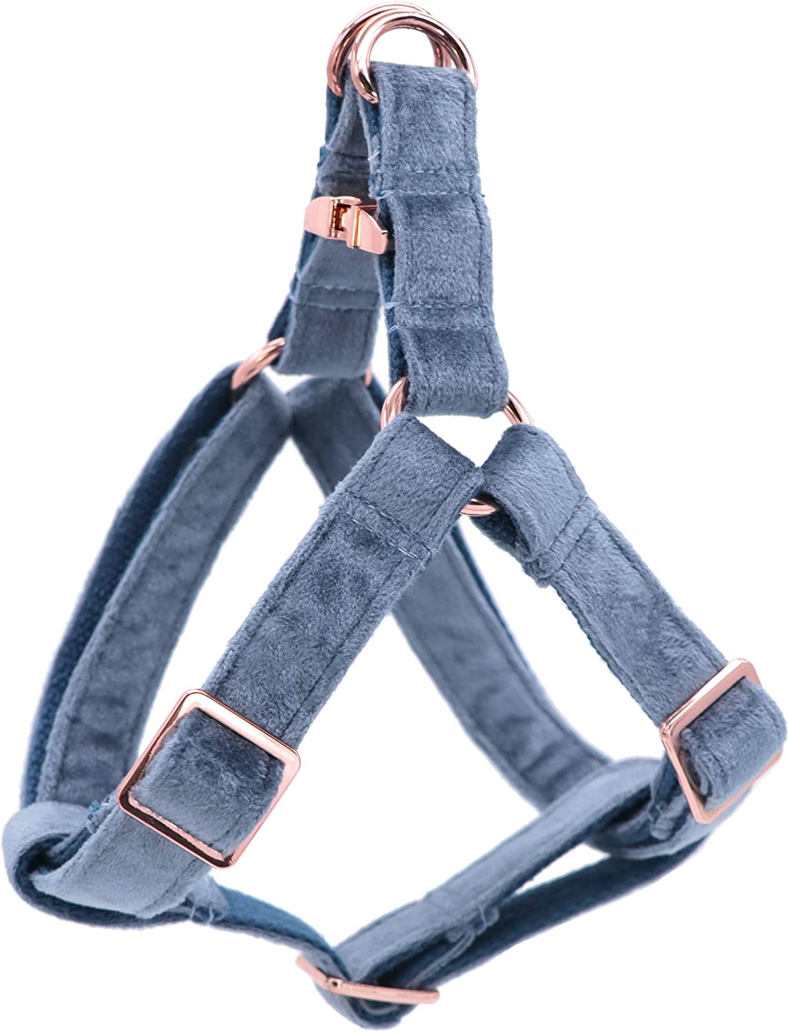 Adjustable Velvet Harness for Pets, Blue (M)