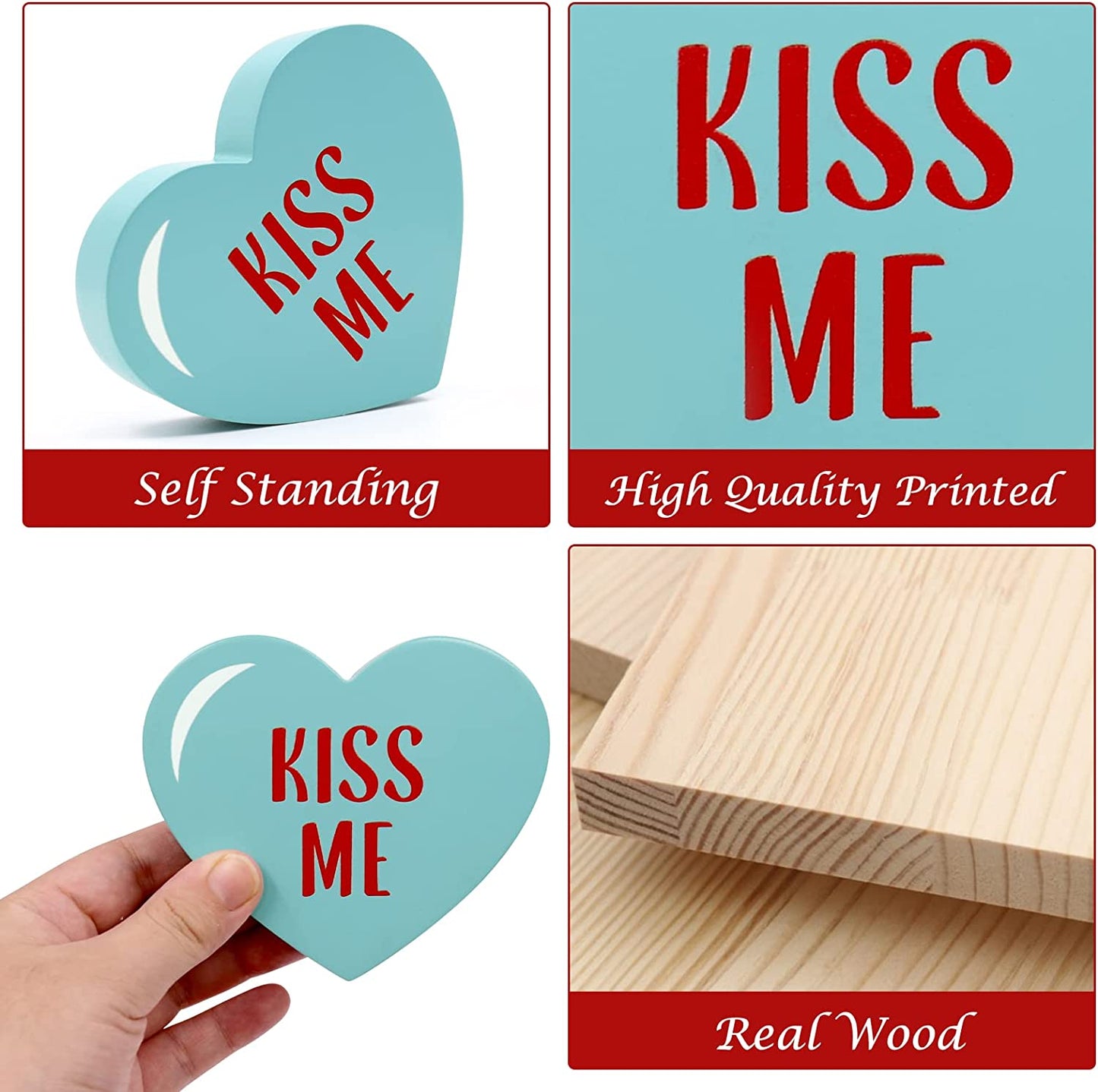 Wooden Decoration Heart Signs, for Valentine's Day