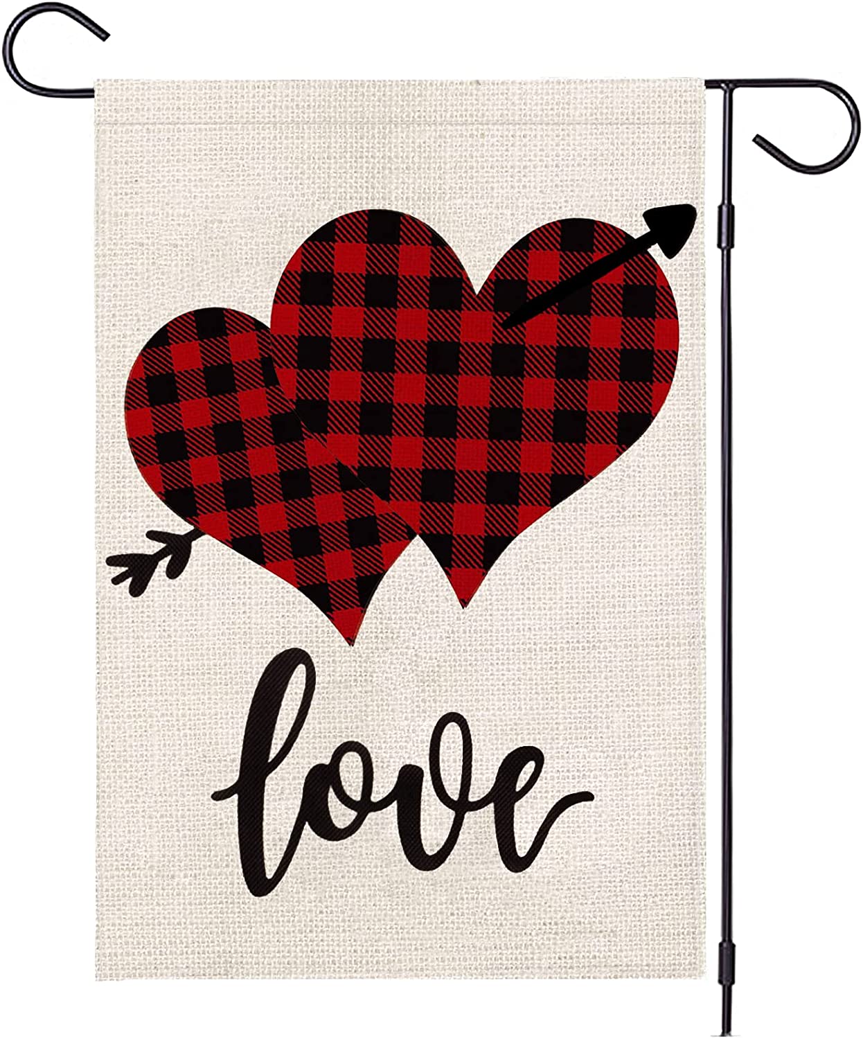 Valentines Day "Love" Garden Flag (White)