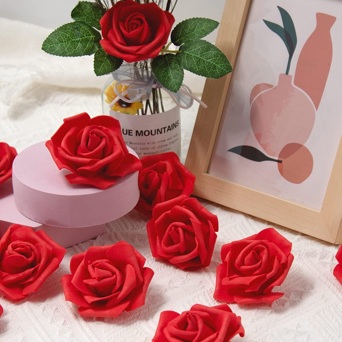 Foam Rose Heads Artificial Flowers, 200 Pcs