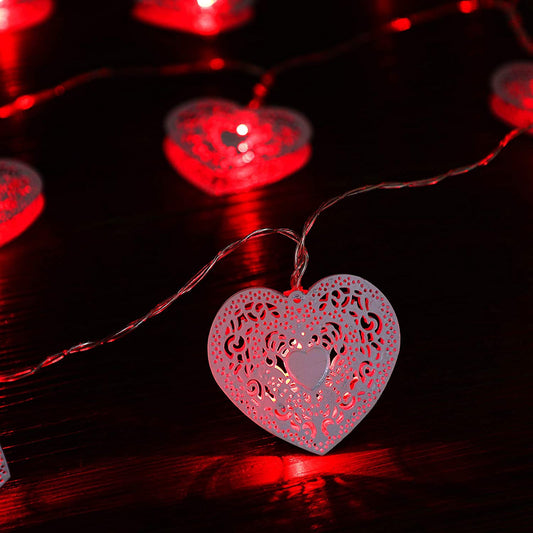 20 LED Heart Battery Operated String Lights Valentine's Day