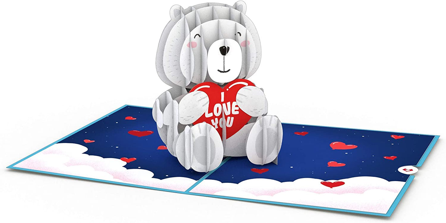 3D Pop Up Day Card,7.5" x 6",Happy Valentine's Day Bear style