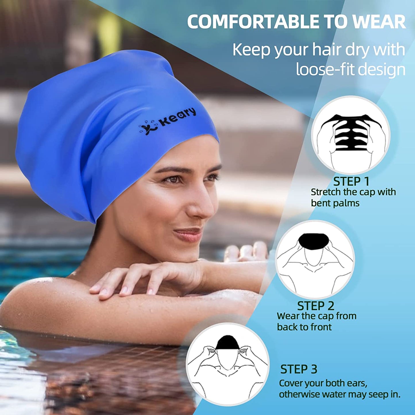 Extra Large Swim Cap (Blue)