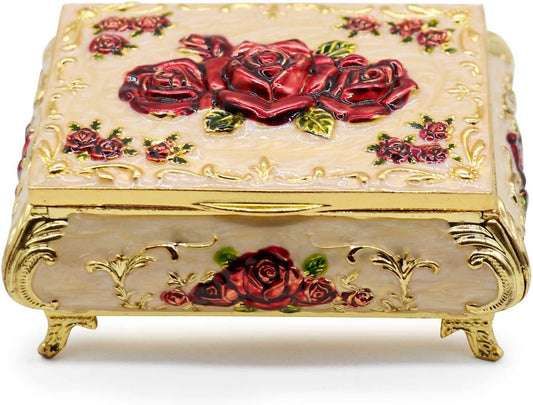 luxury vintage metal alloy jewelry box, color: gold and purple