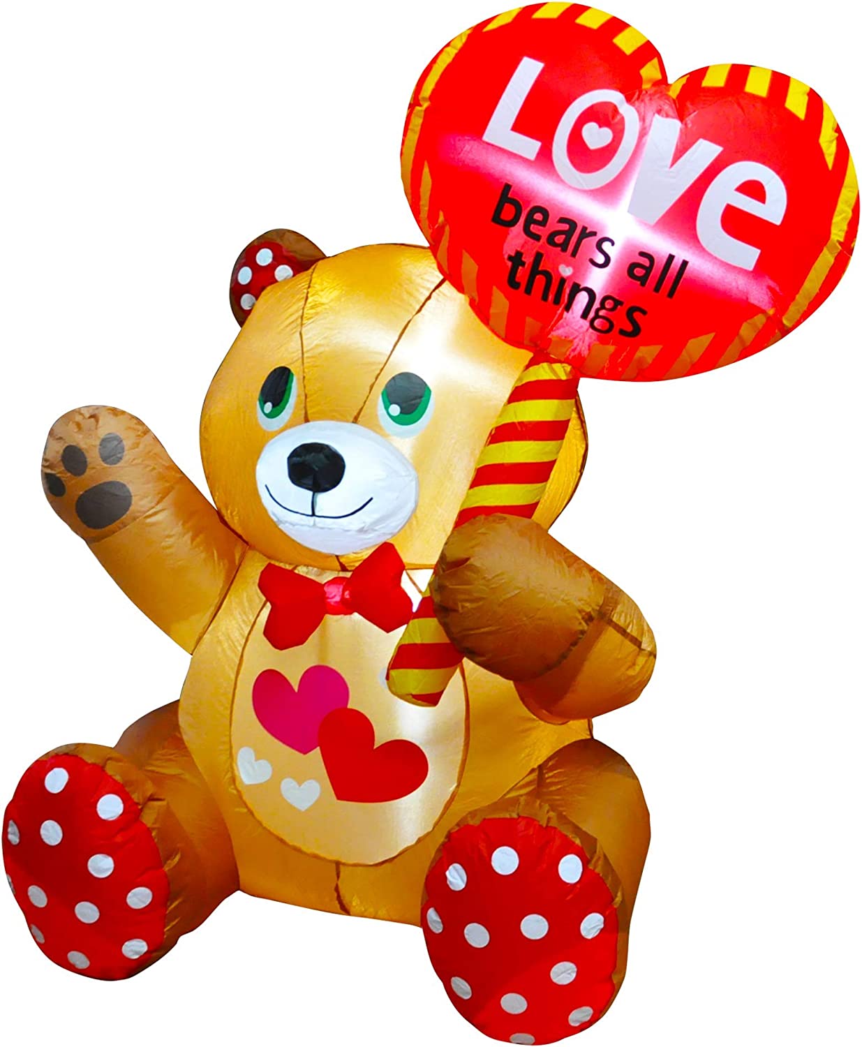 Inflatable Valentine's Day Bear with Heart, 4 FT