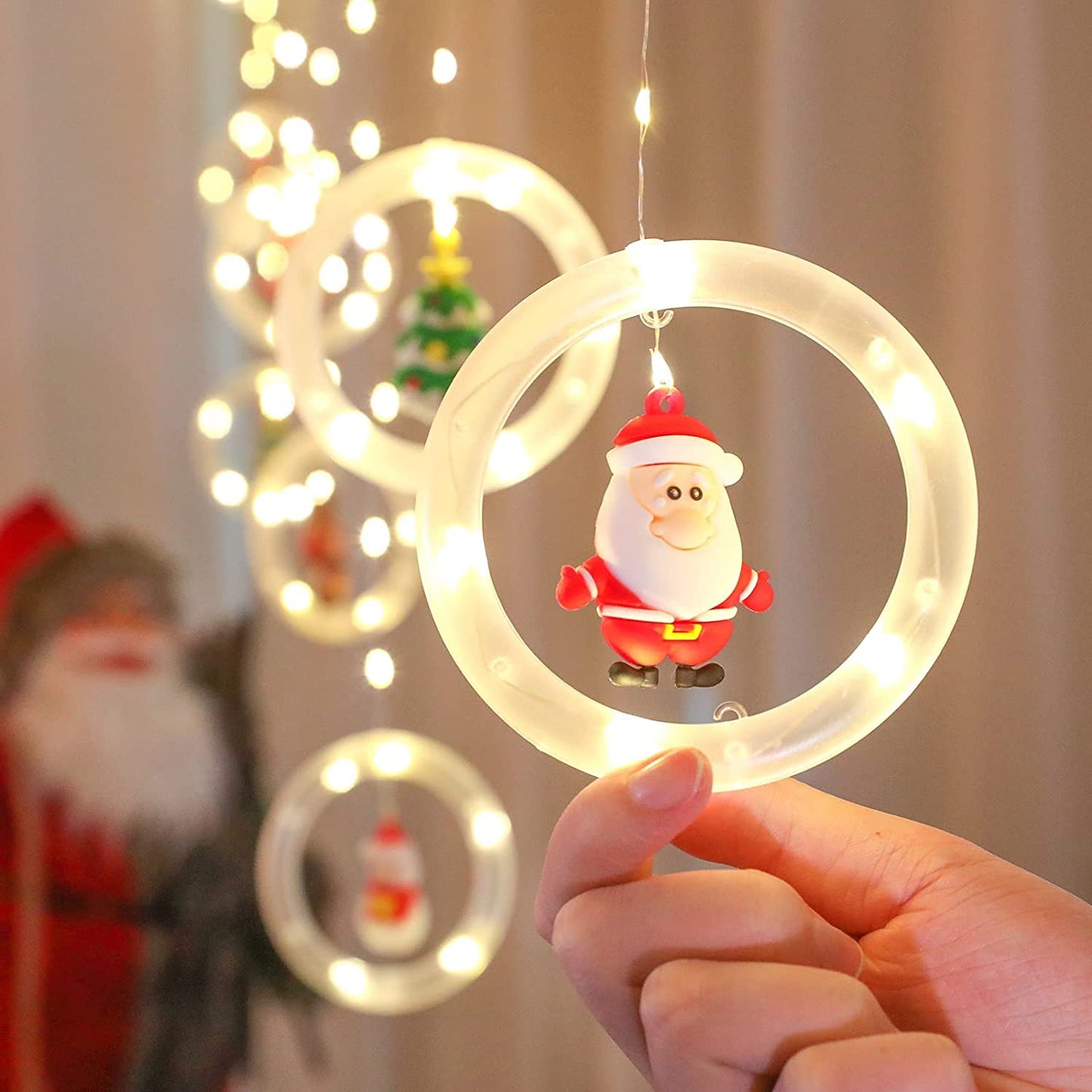 round Christmas lights, 10 pcs