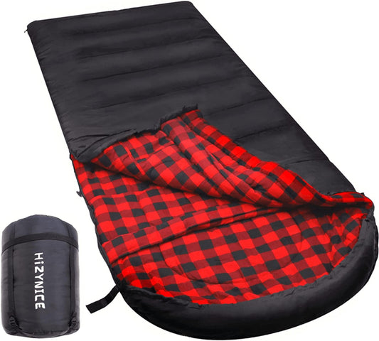 Flannel Sleeping Bag, Size: 90" x 39" Right Zip, Color: Black