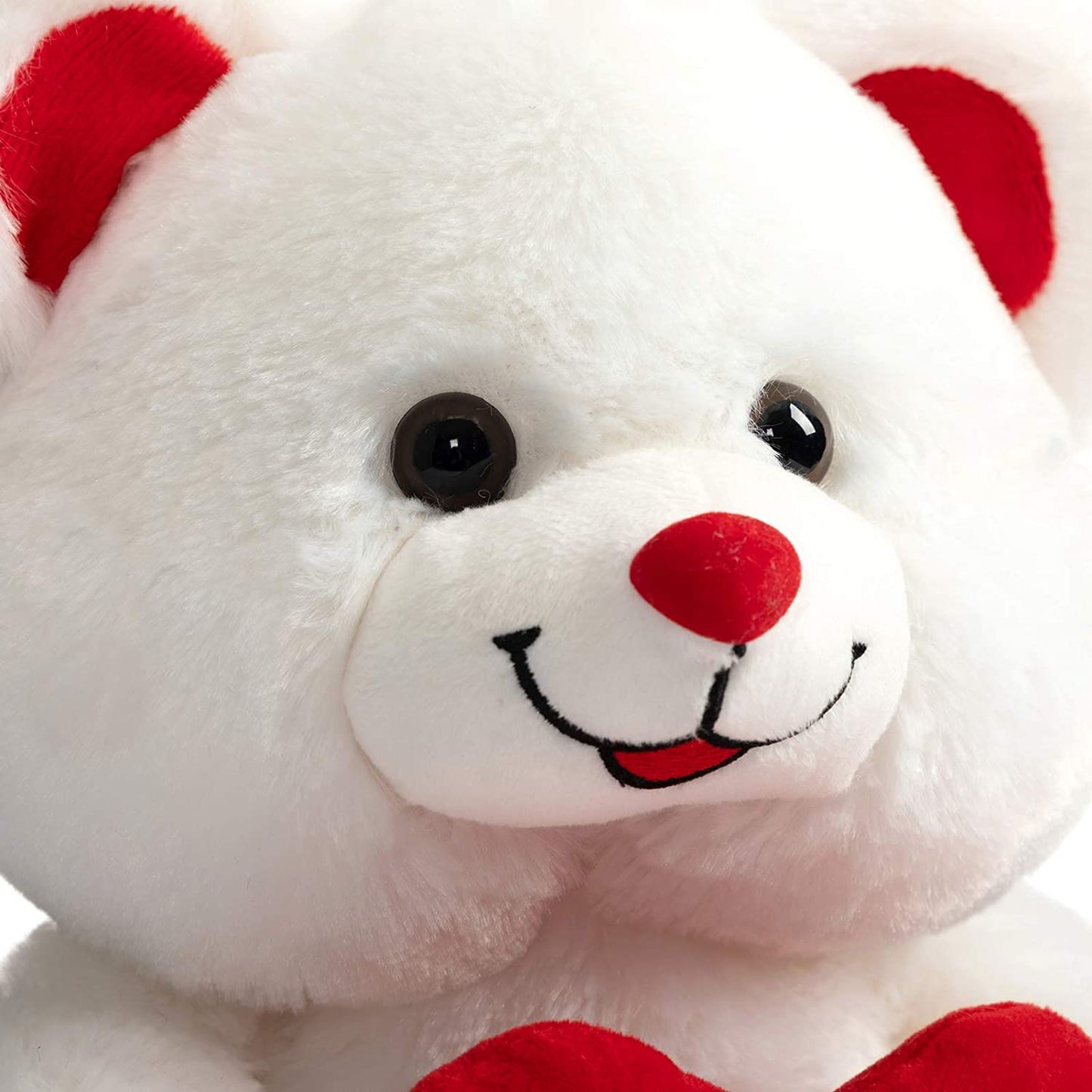 Plush Teddy Bear with Heart for Valentine's Day 13 inch White