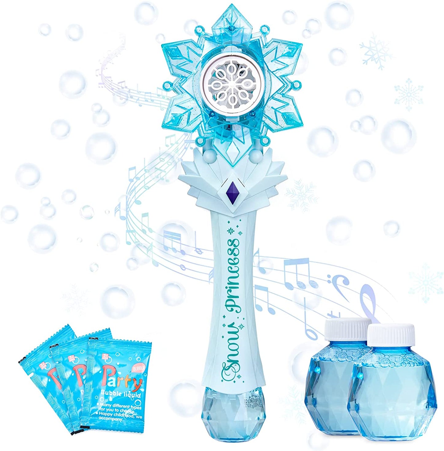 Spinning Bubble Wands with Windmill, 2 in 1, Blue