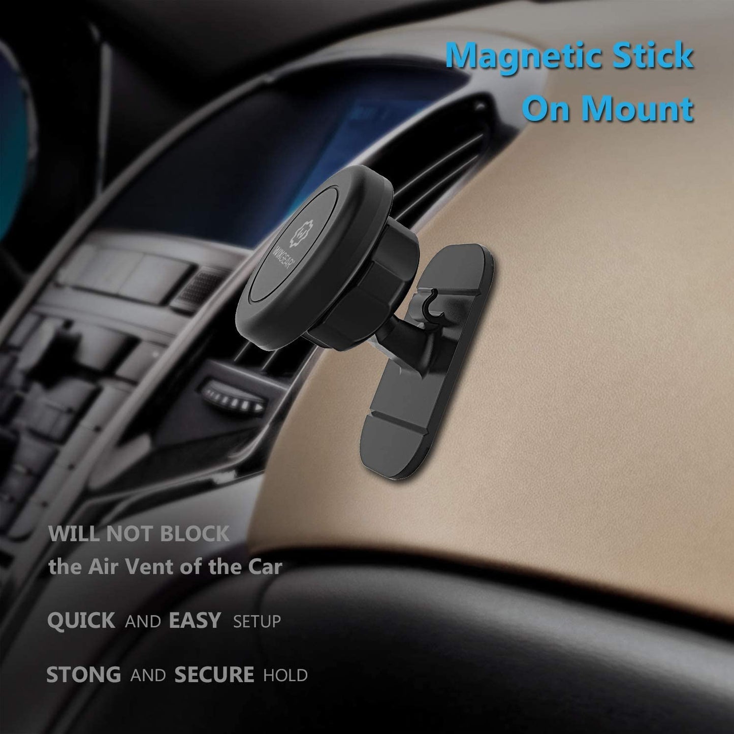 universal magnetic car mount, black