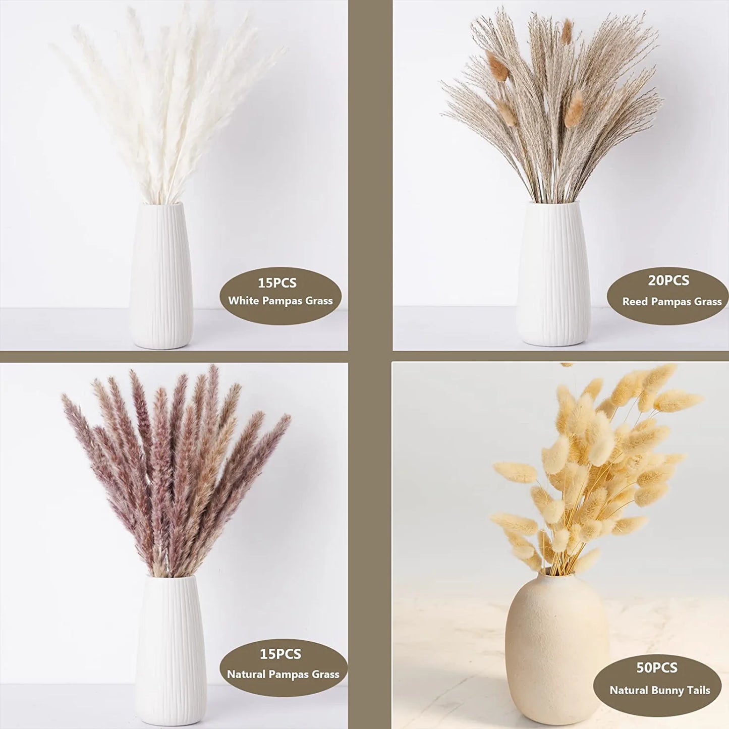 Natural Pampas Grass Bouquet Decor [100Pcs Set]