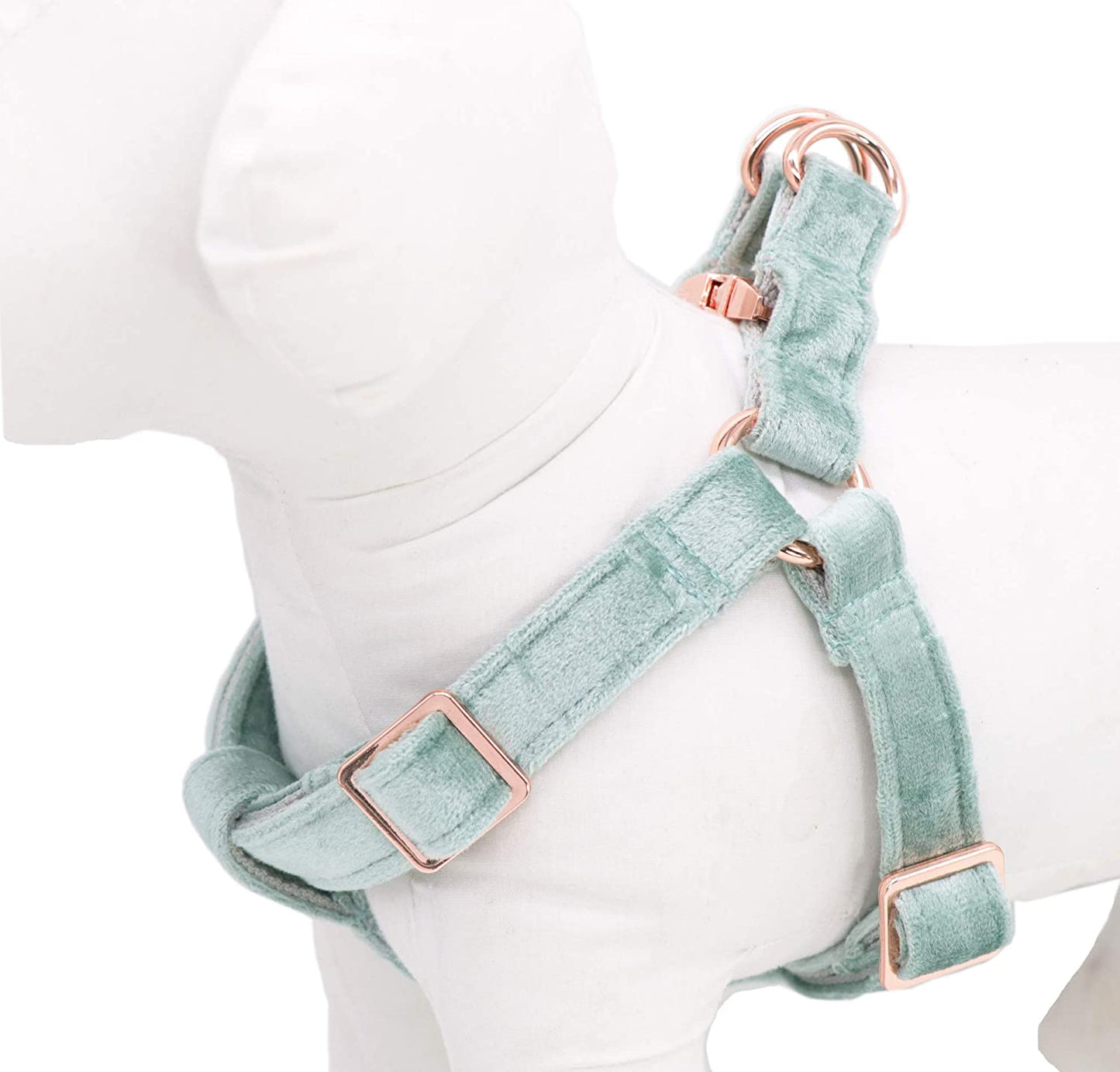 Adjustable Velvet Harness for Pets, Green (S)