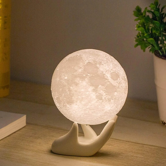 3D Moon Lamp with 3.5 Inch Ceramic Base