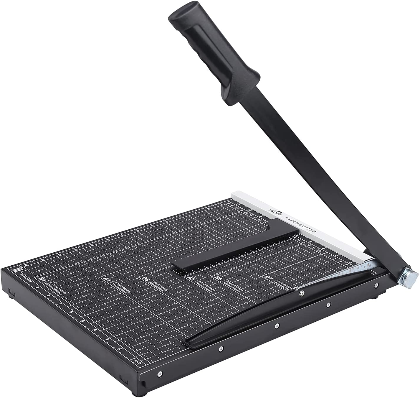 Paper Cutter,15-Inch, 12-Sheet Capacity,Sturdy Metal Base,(Black)