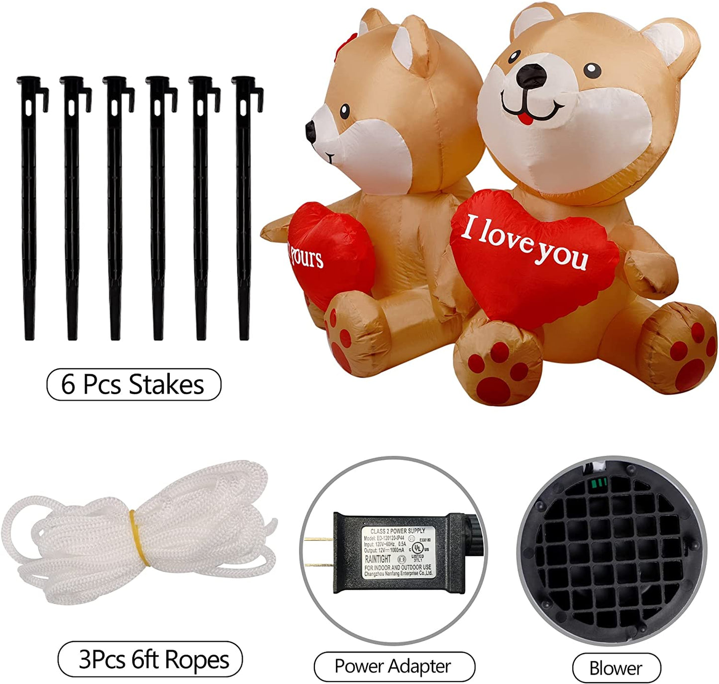 Inflatable Bear with Heart, 4FT